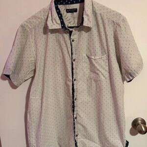 Nautica Men's Cream Polka Dot Button Down Shirt